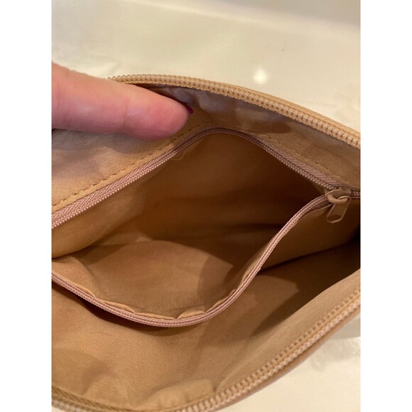 Cato Makeup Cosmetics Accessories Bag Tan Zipper Close Inside Pocket Travel - Picture 8 of 9